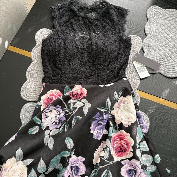 Jodi Kristopher Lace Top with Built in Bra Fit & Flare Dress Size 3/4 NWT - Picture 3 of 9